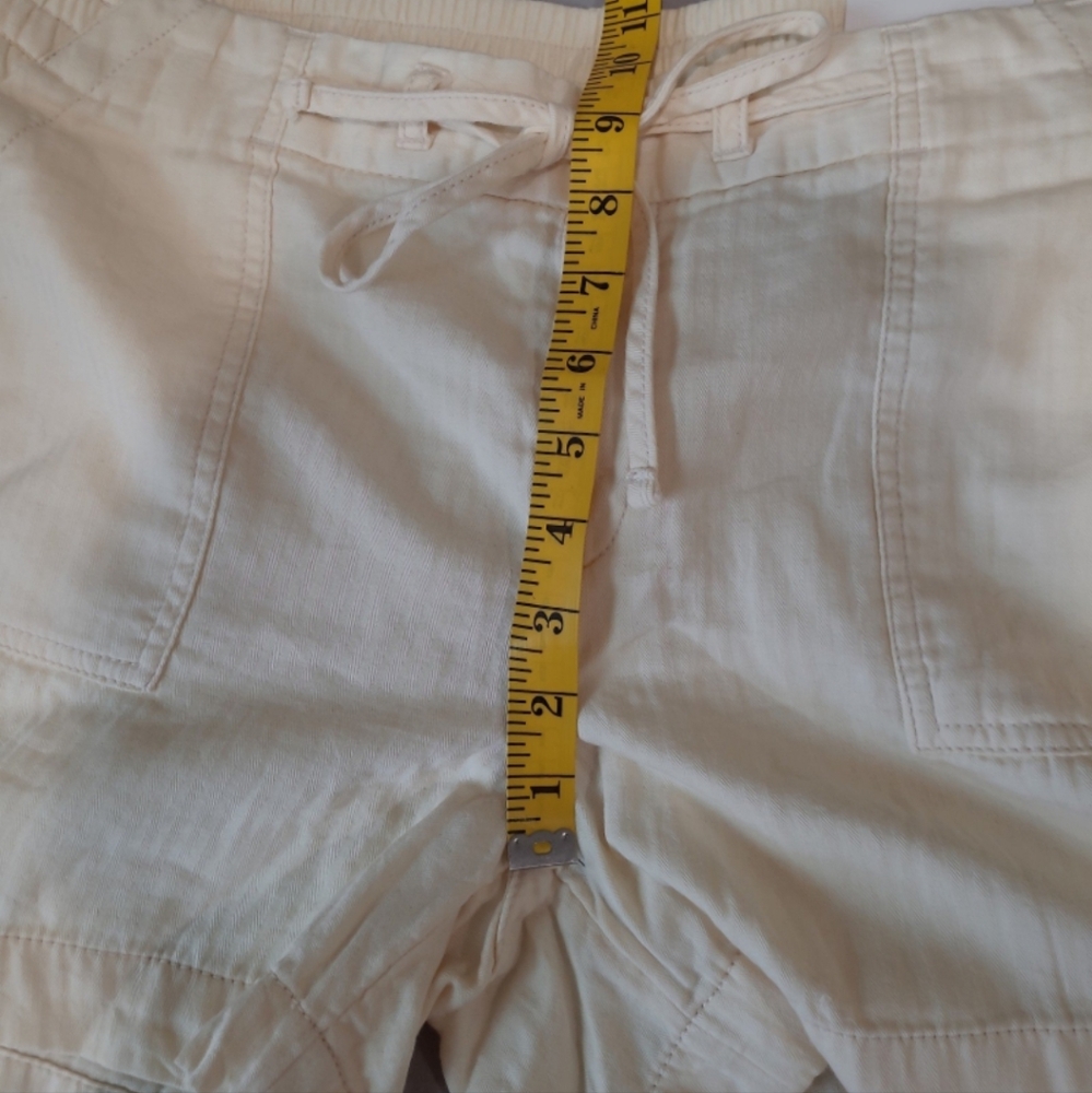 NWT Old Navy Women's SZ LG. BEIGE PULLON    cotton shorts w/pockets tie casual‎ - Picture 6 of 9